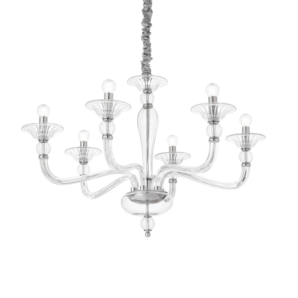 Danieli SP6 Glas Kronleuchter, Ø: 85 cm, Transparent, 6-flammig Danieli SP6 Glas Kronleuchter, Ø: 85 cm, Transparent, 6-flammig