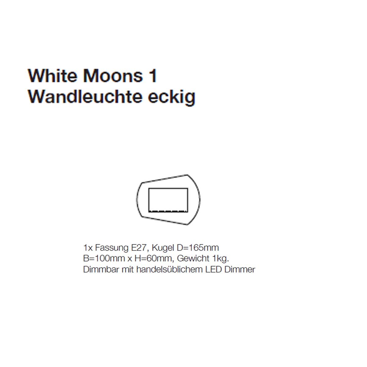 Technische Zeichnung Licht im Raum White Moons 1 Wandleuchte Technische Zeichnung Licht im Raum White Moons 1 Wandleuchte