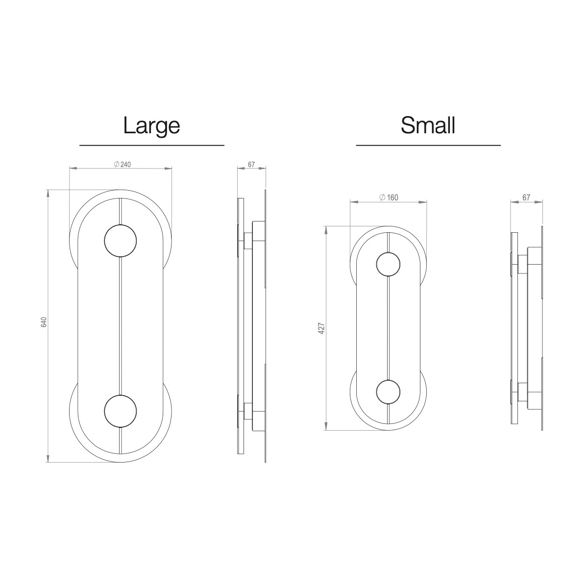 Brace Wandlleuchte, Nickel satiniert, H: 43 cm