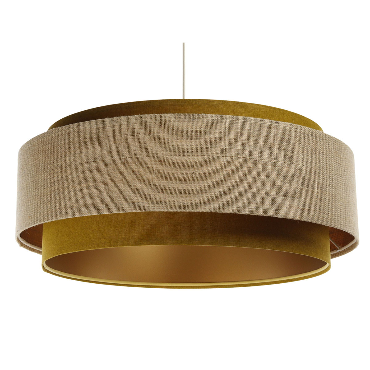 Pendelleuchte Doblo, Ø: 60 cm, Beige, Kupfer