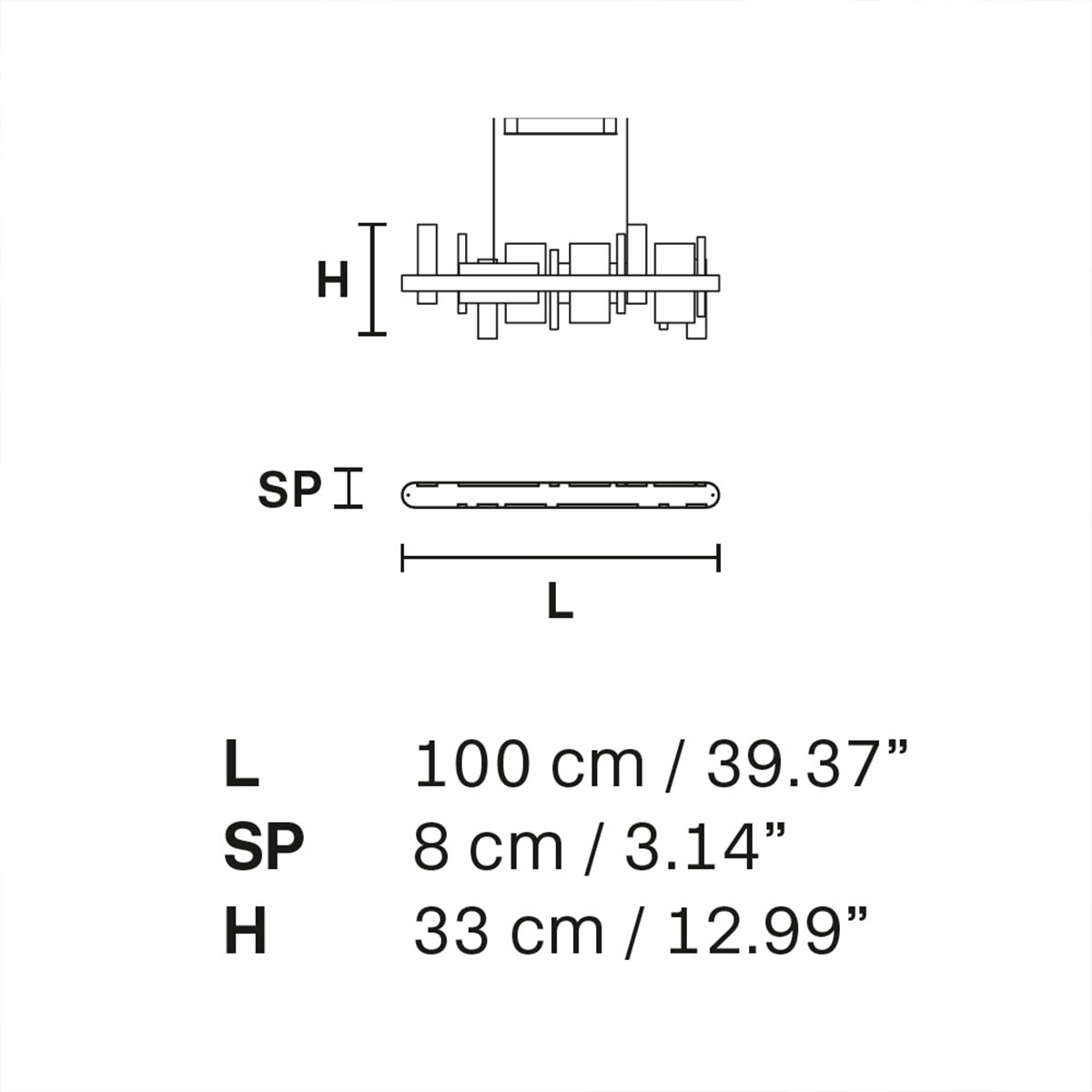 Honicé S100 Pendelleuchte, Onyx Stein, Gold brüniert, L: 100 cm