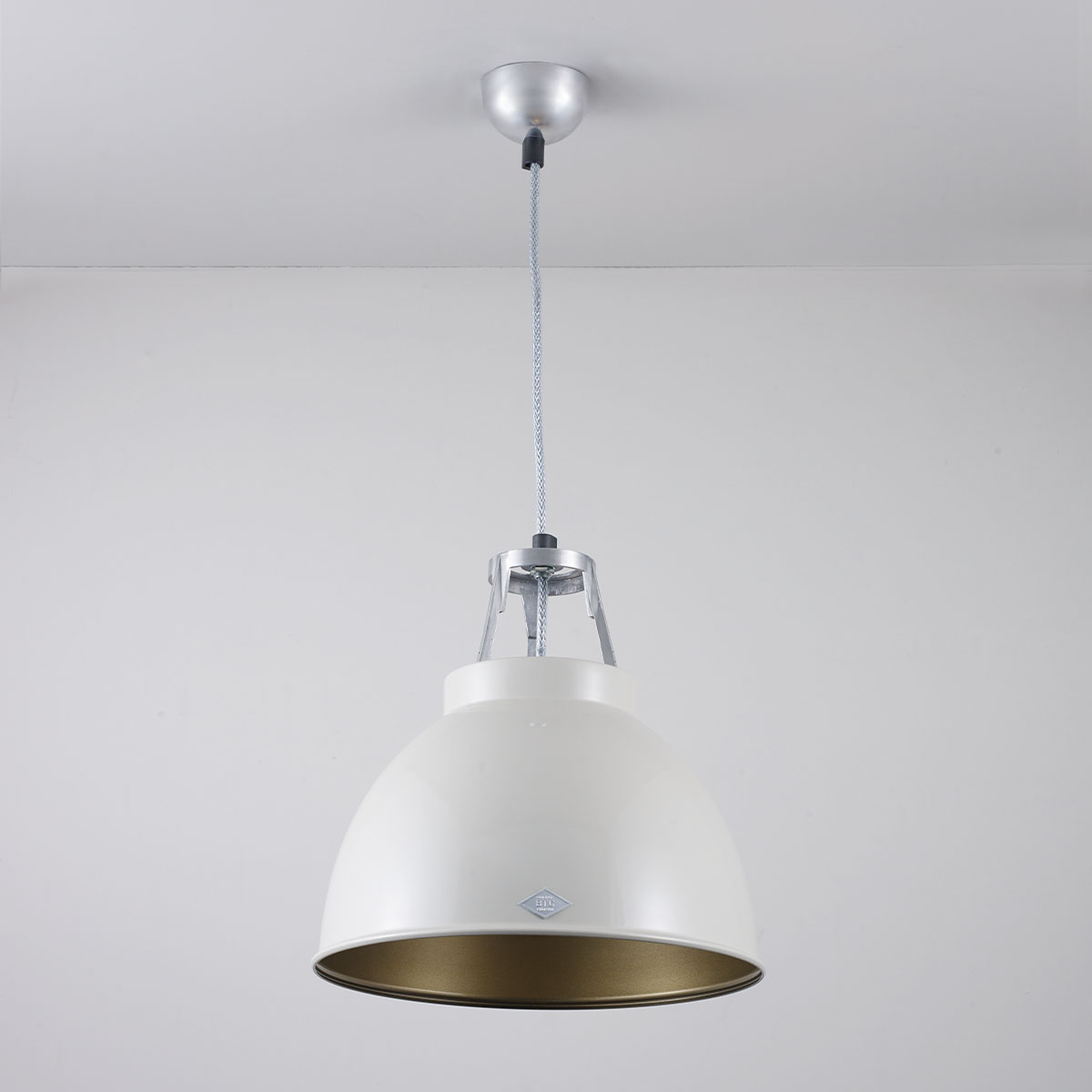 Titan Size 1 Pendelleuchte, Ø: 35,5 cm, Kittgrau, Innen Bronze