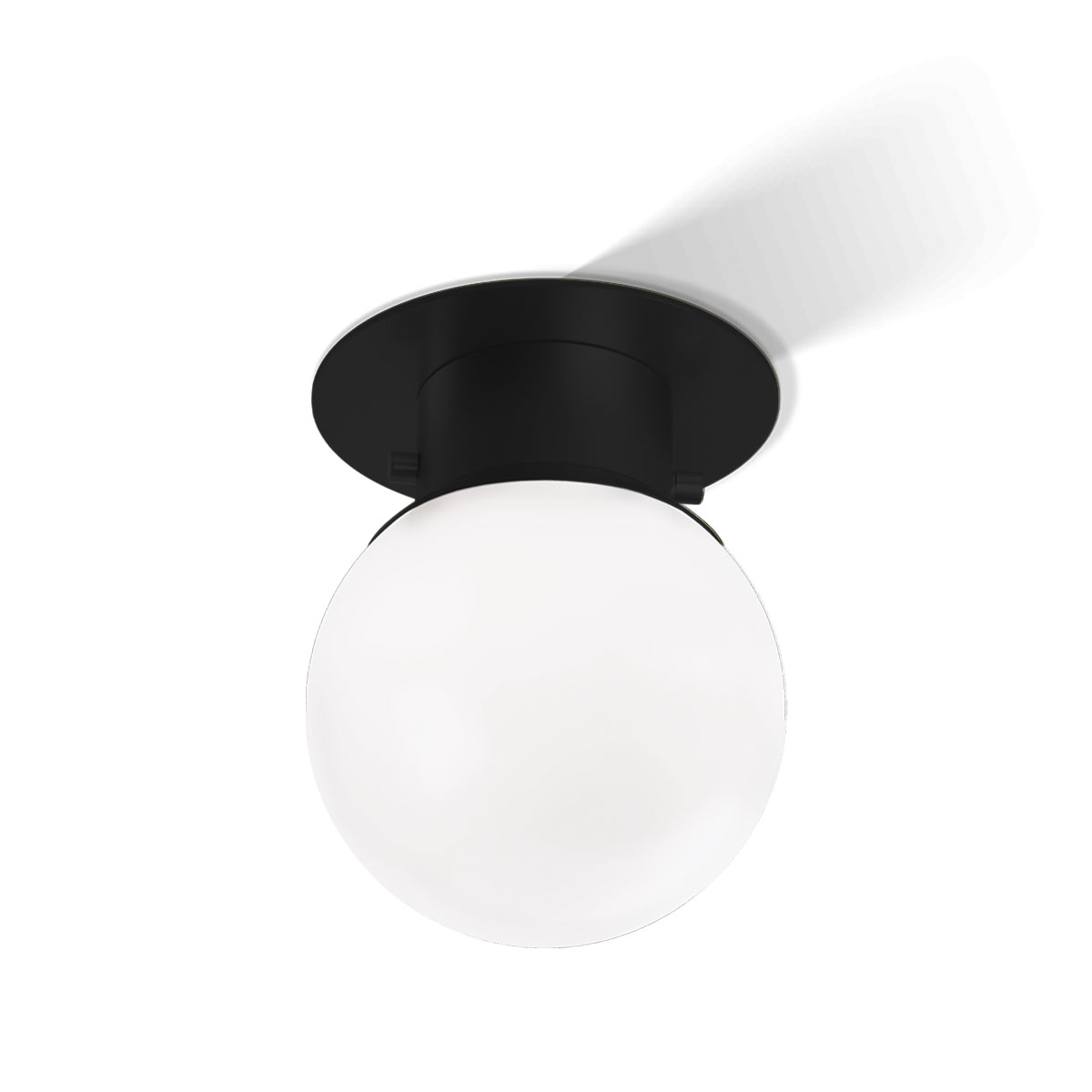 Globe 20 Deckenleuchte Badezimmer, Ø: 20 cm, H: 24,2 cm, Schwarz matt