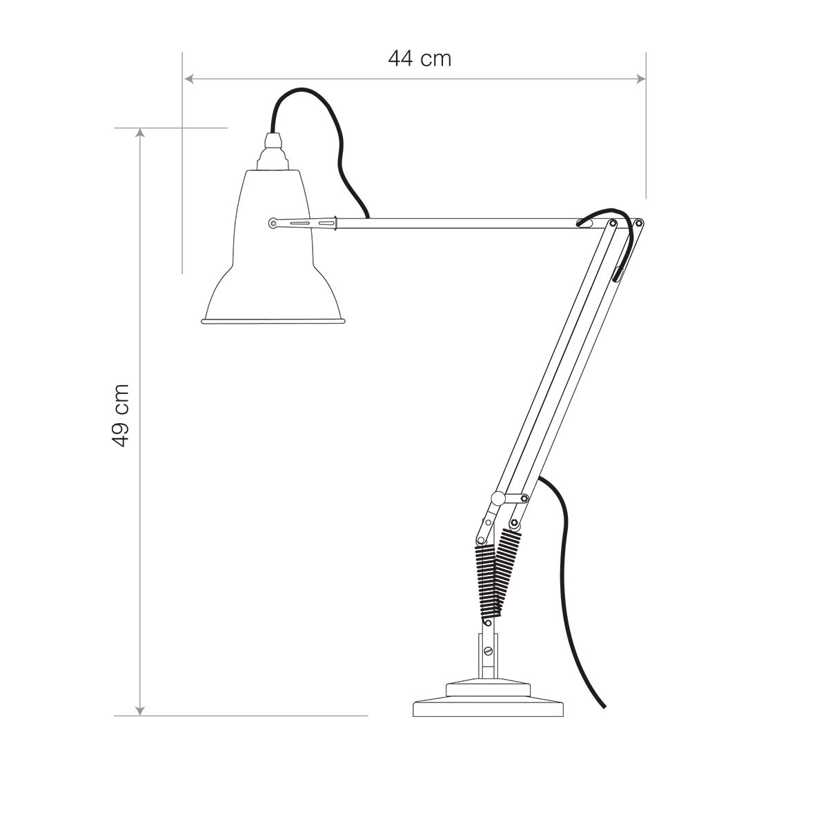 Anglepoise Original 1227 Tischleuchte, H: max. 91 cm, Bright Chrome