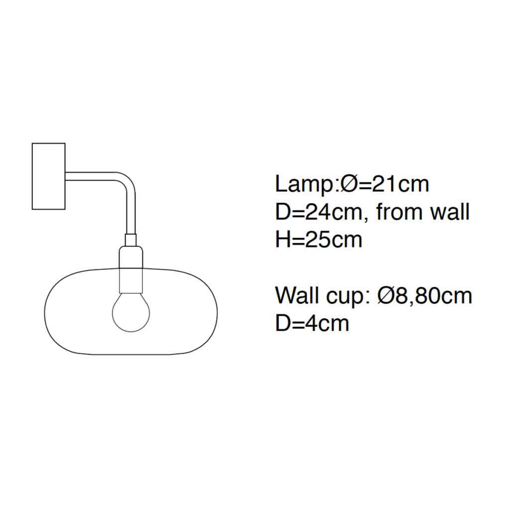 Ebb & Flow Horizon Wandleuchte Ø 21 cm Horizon Wandleuchte Ø 21 cm, Toast, Gold Wandleuchten – technische Zeichnung