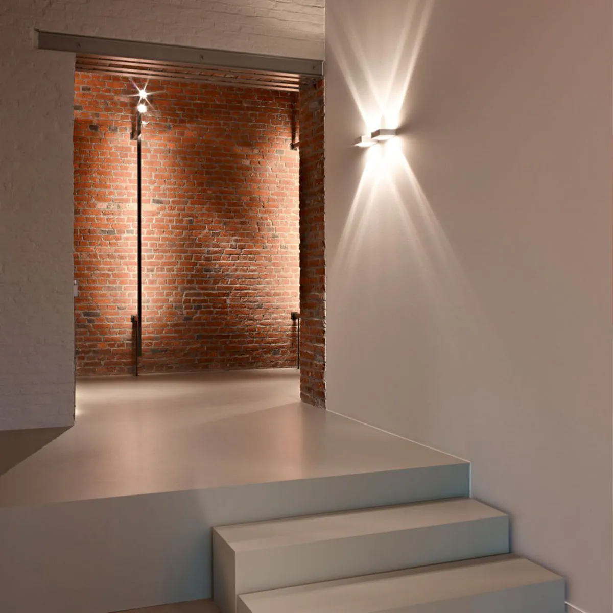 VISION LED WW Wandleuchte, B: 12,6 cm, T: 12,6 cm, Weiß & Chrom, Warmweiß 3000K