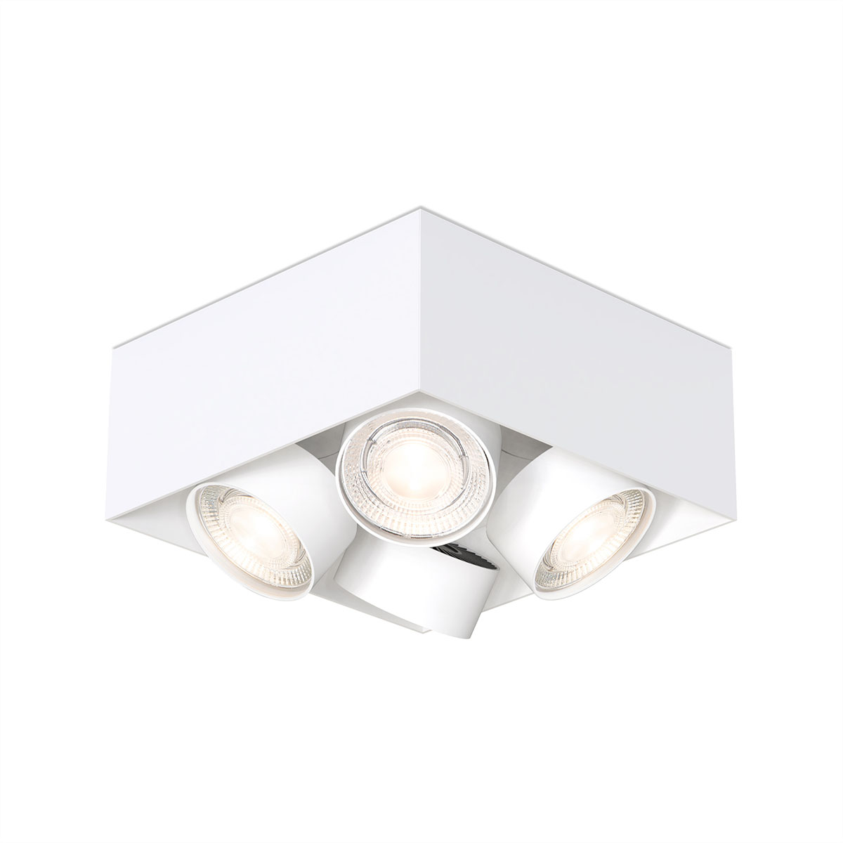 Wittenberg 4.0, wi4-ab-4q-kb Aufbaustrahler, Weiß matt, Extra-Warmweiß 2700K, Spot 12°, Phase Cut Wittenberg 4.0, wi4-ab-4q-kb Aufbaustrahler, Weiß matt, Warmweiß 3000K, Flood 38°, Bluetooth