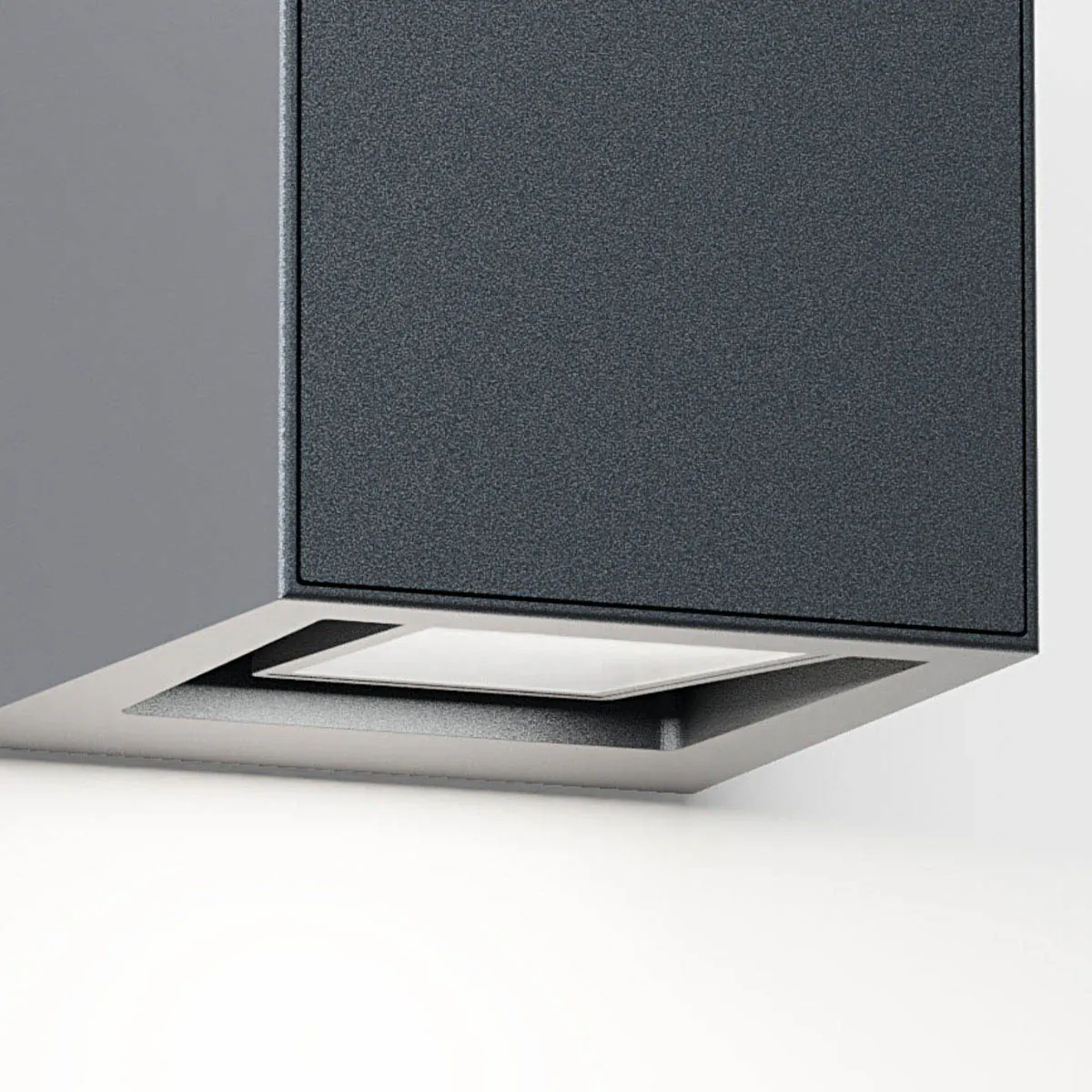 Rechteckige Wandleuchte für außen fokusiert