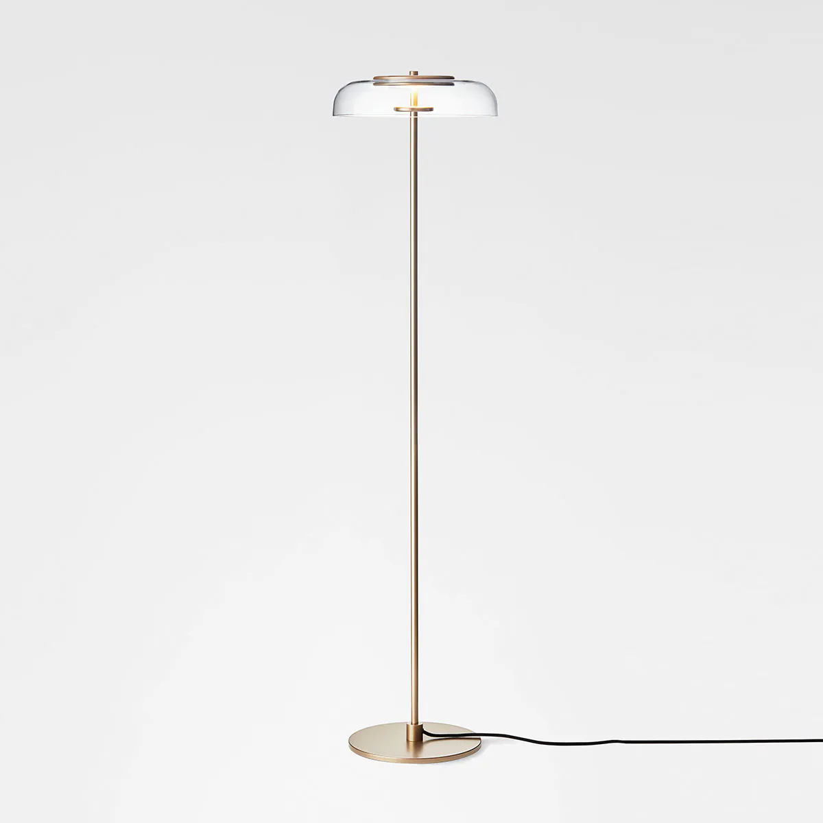 Blossi Stehleuchte, H: 120 cm, Gold & Glas transparent