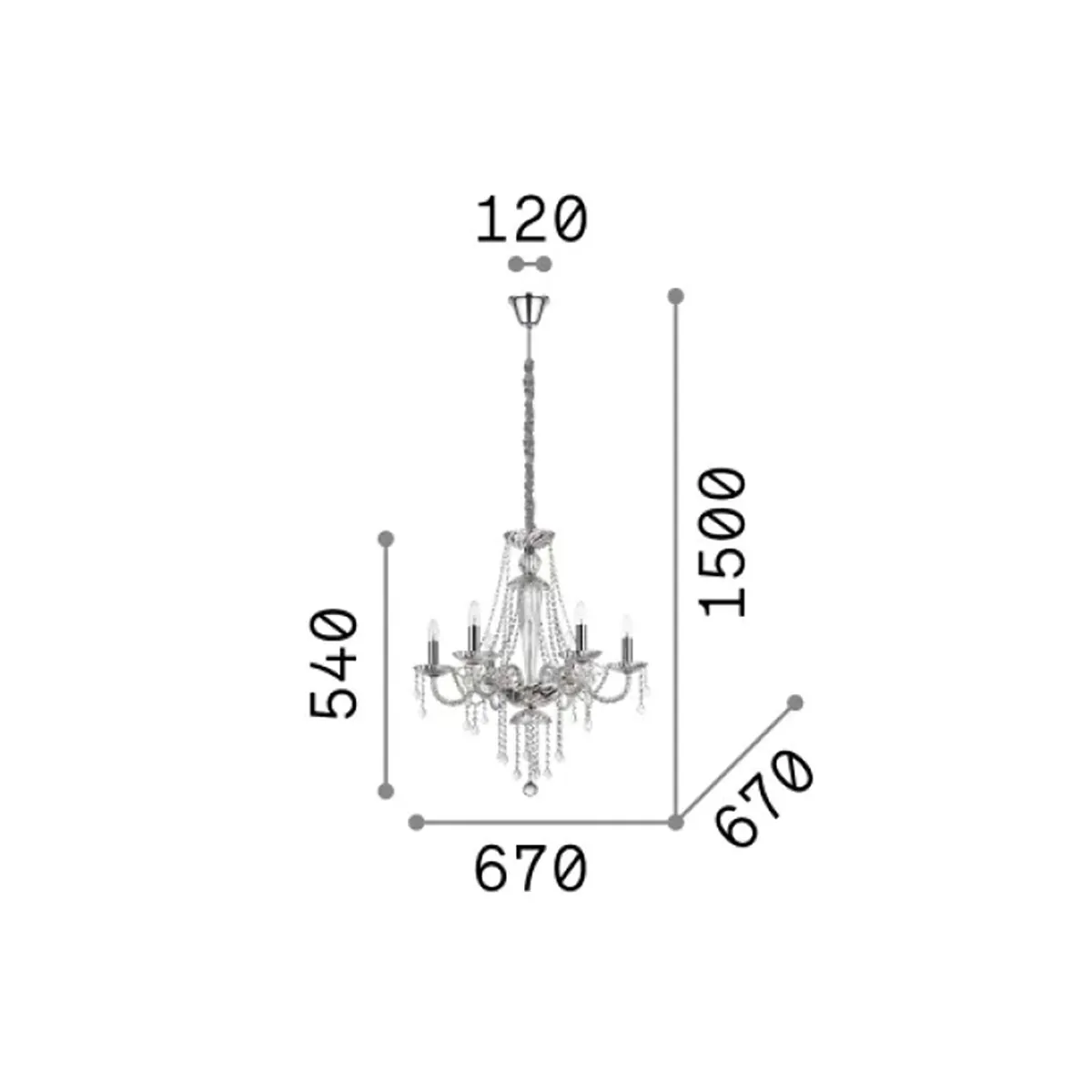 Amadeus SP6 Kronleuchter, Ø: 67 cm