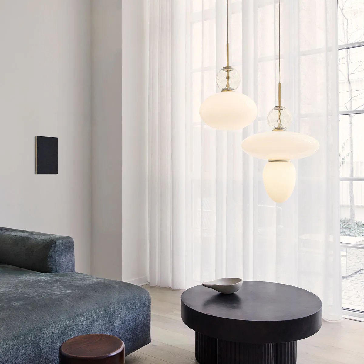 Rizzatto 43 Pendelleuchte, Ø: 40 cm, Silber satiniert