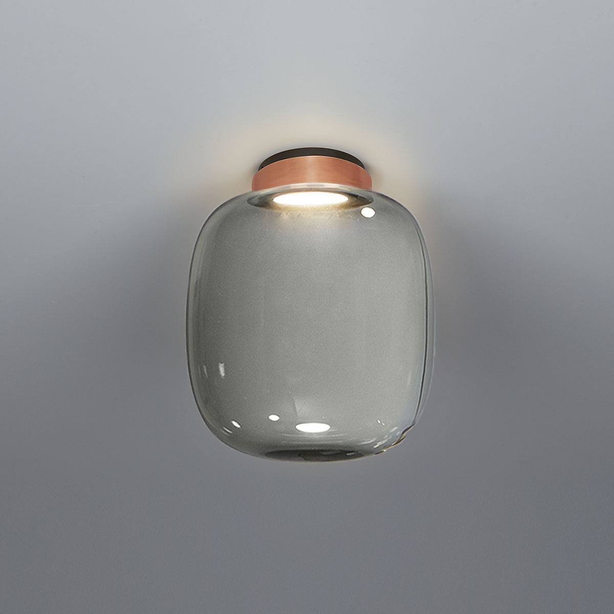 Legier 557.72 Deckenleuchte, Schwarz & Kupfer, Rauchglas