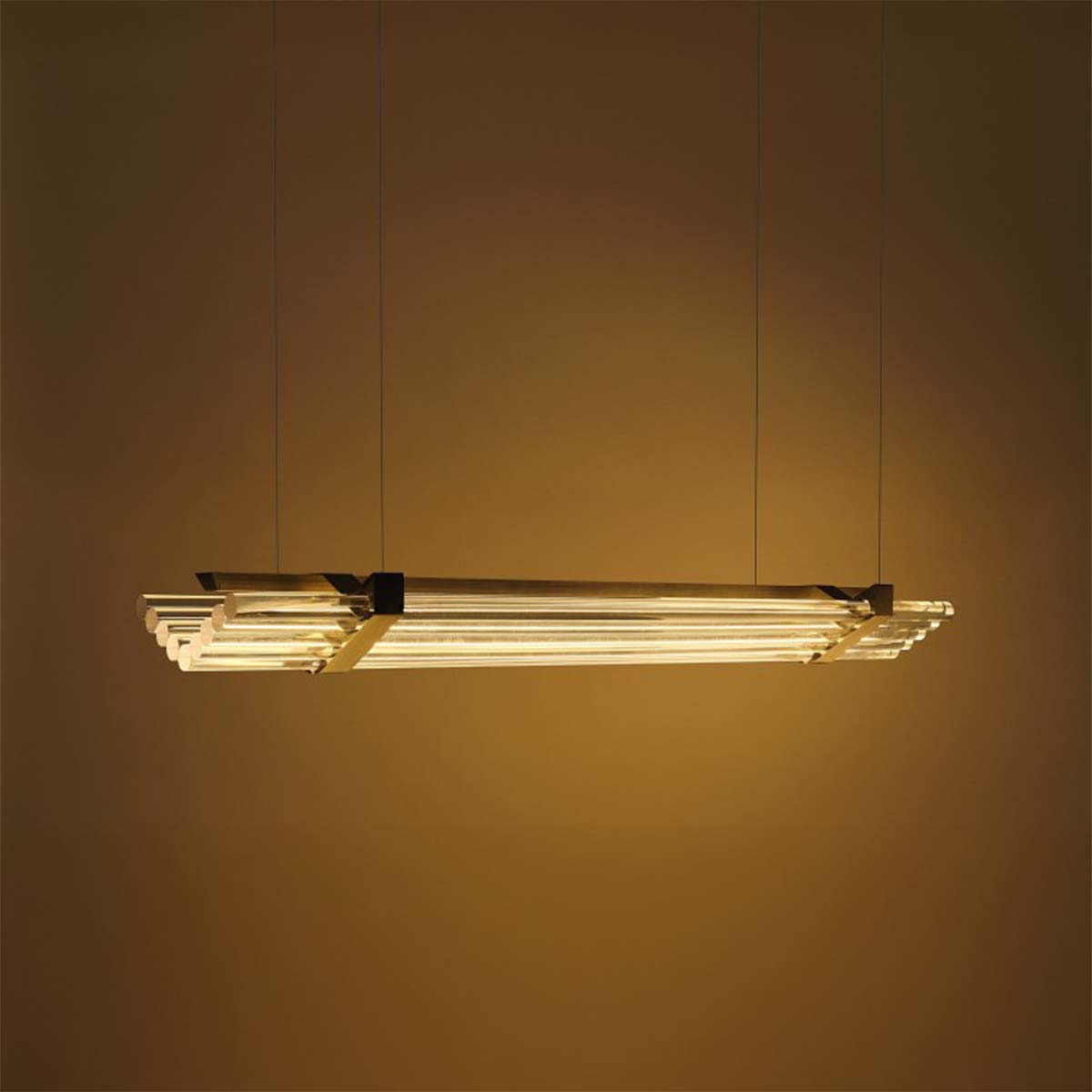 DCW Editions Seagull Pendant Pendelleuchte, Bronze & Transparent, Modern – elegante Design-Pendelleuchte mit Glasröhren für warmes, atmosphärisches Licht über Esstisch oder Theke