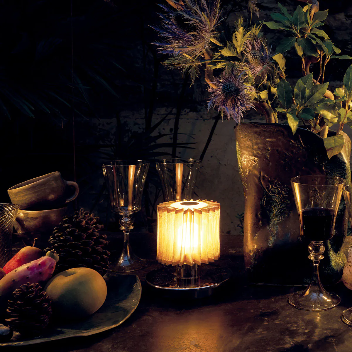 In The Sun 130 Akku Tischleuchte, Ø: 13 cm Silber, Netz Silber – hochwertiges Design von DCW Editions geeignet fürs Wohnzimmer