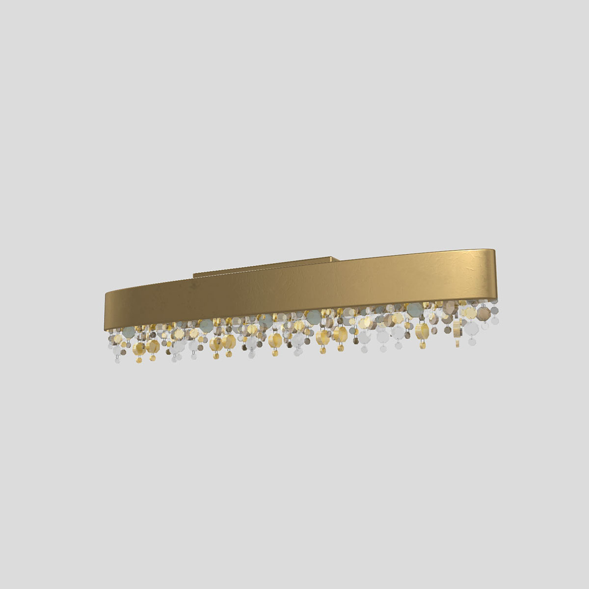 Olà PL6 OV 160 Deckenleuchte, Blattgold, L: 160 cm, LED-Modul