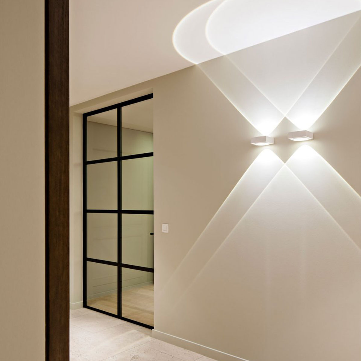 VISION LED WW Wandleuchte, B: 12,6 cm, T: 12,6 cm, Weiß & Chrom, Warmweiß 3000K