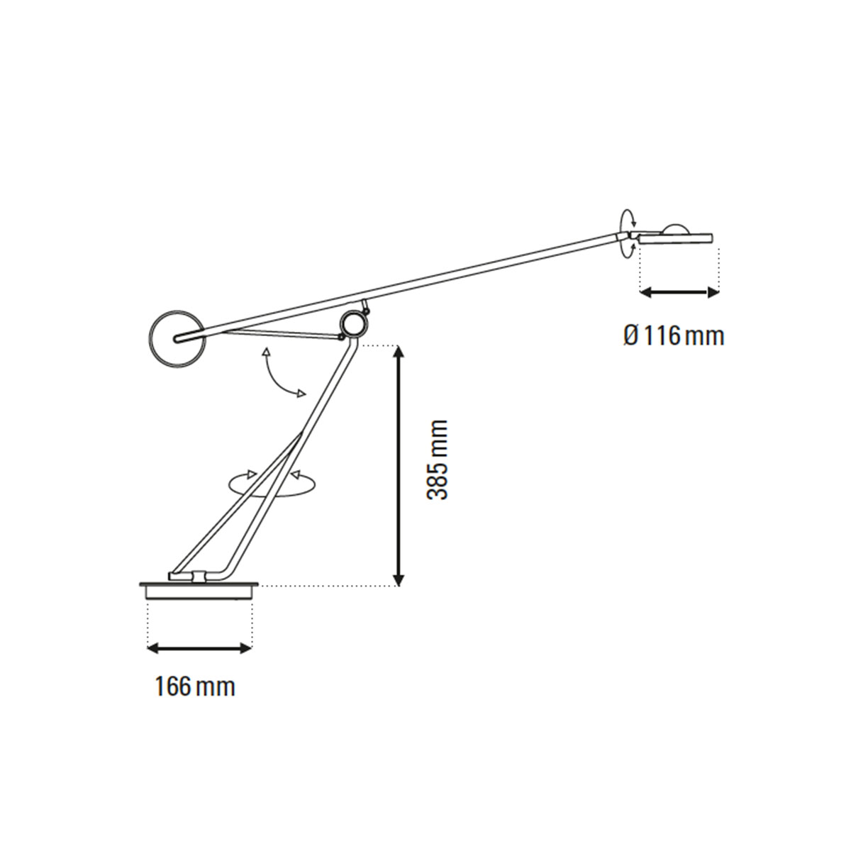 Technische Zeichnung DCW Editions Aaro Tischleuchte Technische Zeichnung DCW Editions Aaro Tischleuchte
