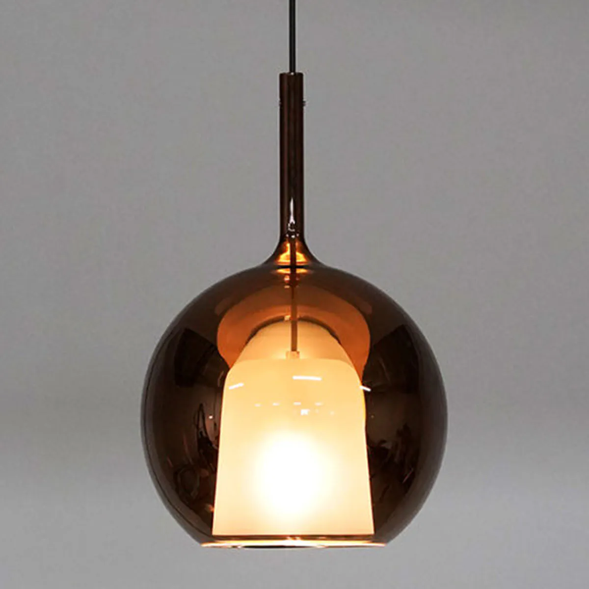 Glo 0811-23 Large Pendelleuchte Ø: 38 cm, Bronze Glas, 4 m