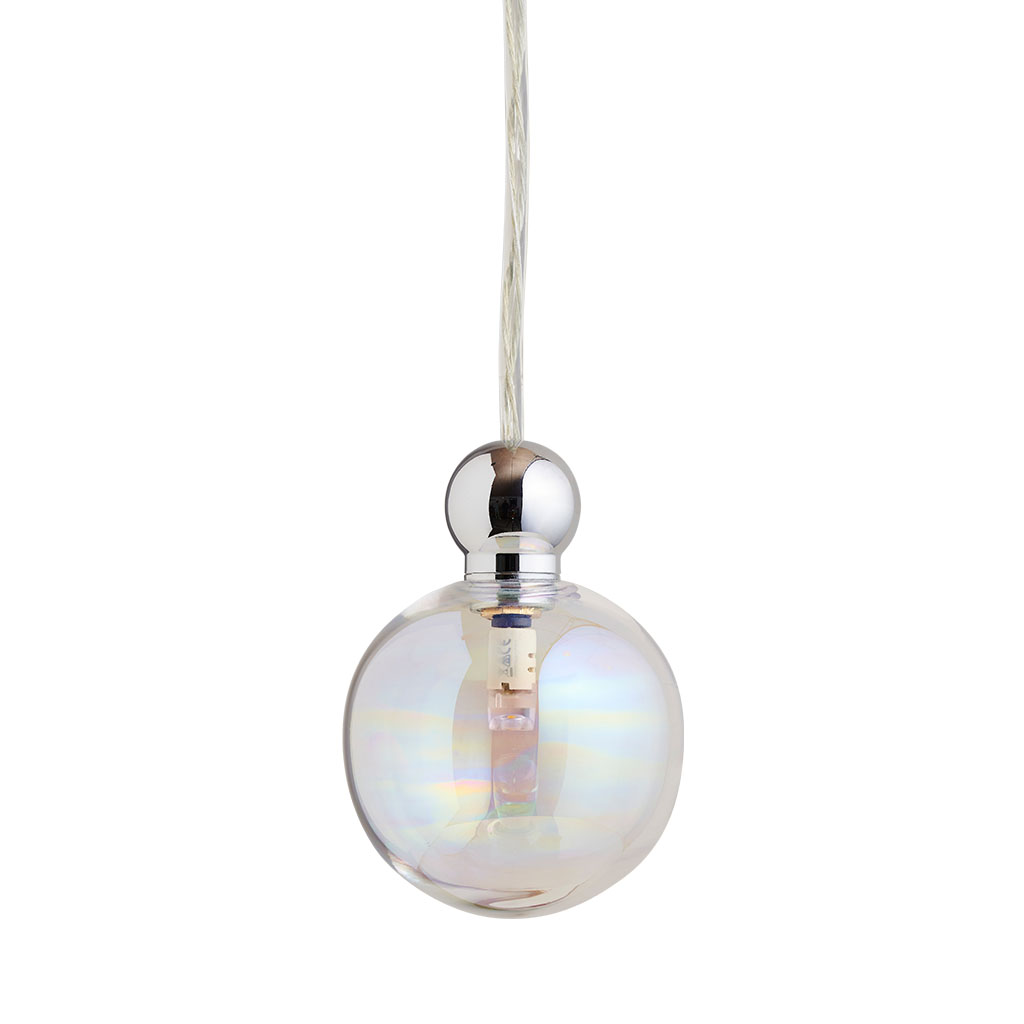 Ebb & Flow Uva Pendelleuchte M Ø 7 cm Uva Pendelleuchte M Ø 7 cm, Chameleon, Silber, für Multi-Baldachin Chameleon Pendelleuchten – skandinavische Glaslampe, LED Beleuchtung für Wohnzimmer
