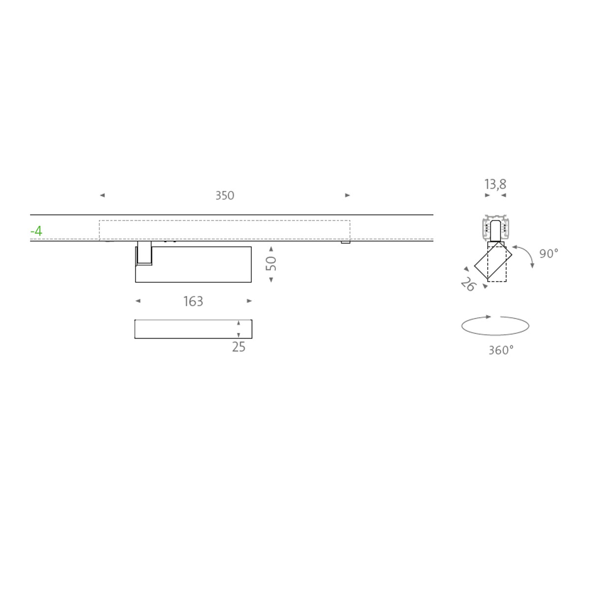 Wittenberg 4.0, fbl-12-in Schienenstrahler, Weiß matt, Extra-Warmweiß 2700K, Spot 12° Wittenberg 4.0, fbl-12-in Schienenstrahler, Schwarz matt, Warmweiß 3000K, Flood 45°