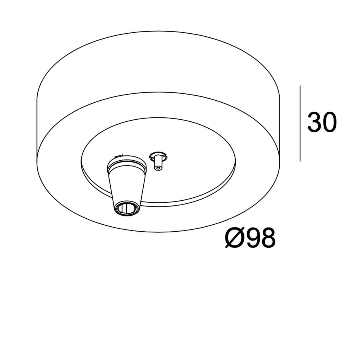 Delta Light Ceiling Base Baldachin 1RC, Schwarz Delta Light Ceiling Base Baldachin 1RC, Schwarz