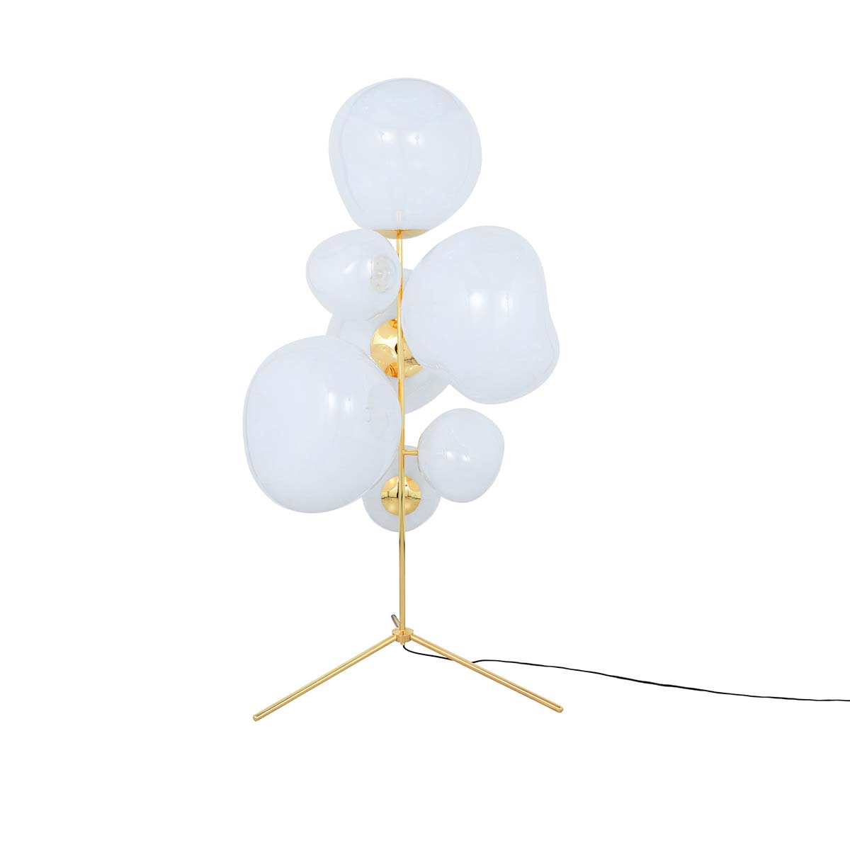 Tom Dixon Melt Chandelier LED Stehleuchte, H: 175 cm, Opal, Silber Tom Dixon Melt Chandelier LED Stehleuchte, H: 175 cm, Opal, Gold