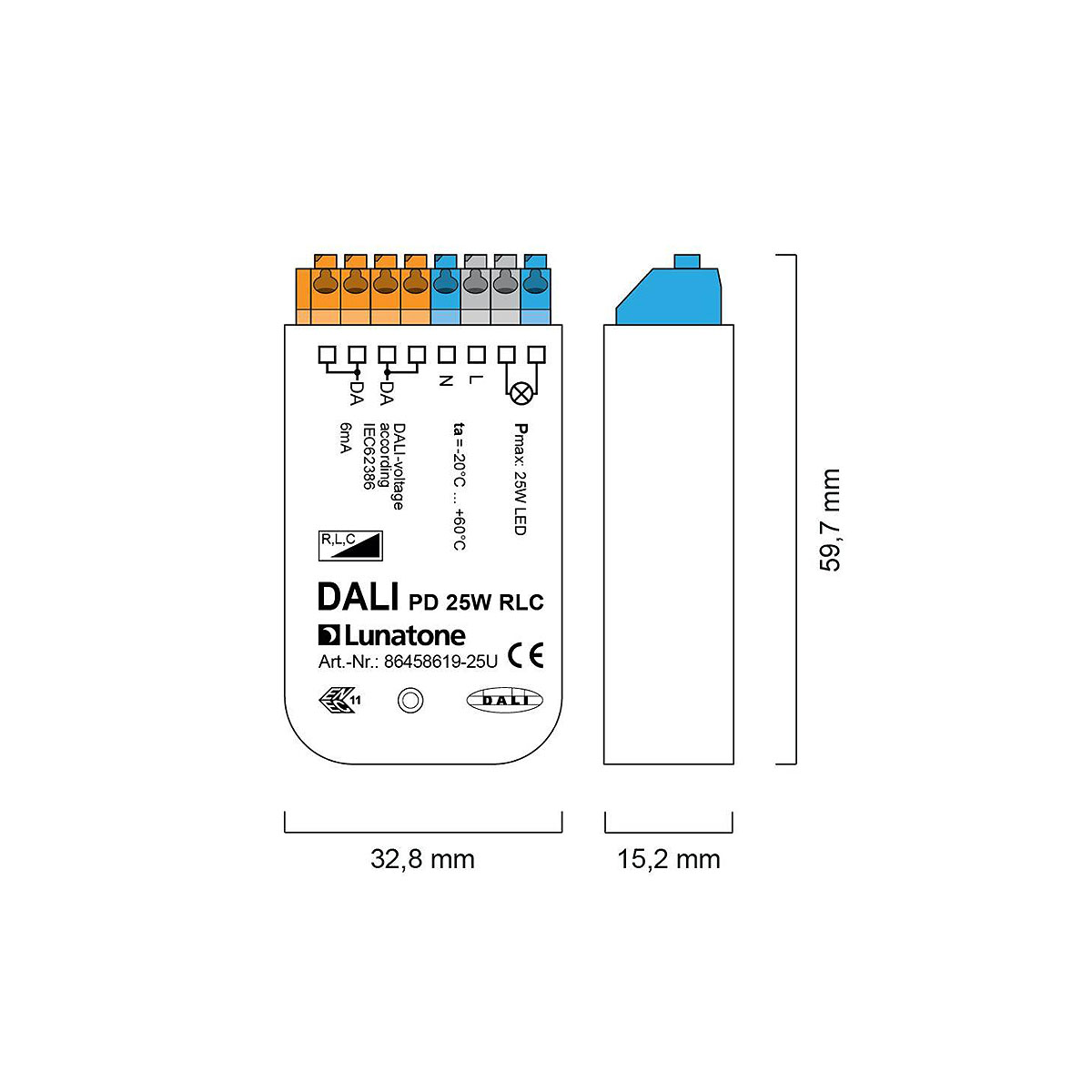 86458619-25U, DALI Universaldimmer, DALI-2 PD 25W RLC 86458619-25U, DALI Universaldimmer, DALI-2 PD 25W RLC