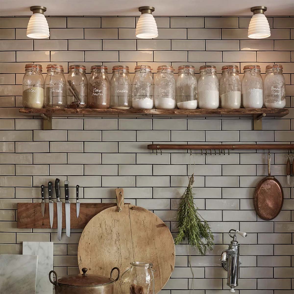 Hector Medium Bibendum Deckenleuchte, Ø: 13 cm, Messing antik