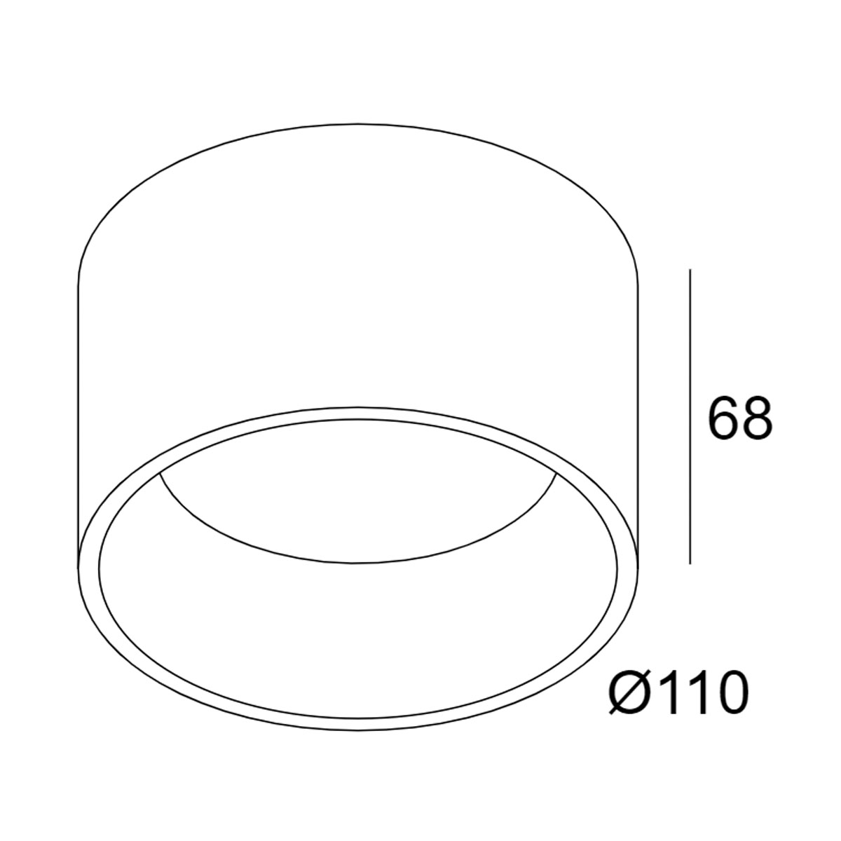 DIRO SBL S ON 83 Deckenleuchte, Weiß, Ø: 11 cm, Warmweiß 3000K