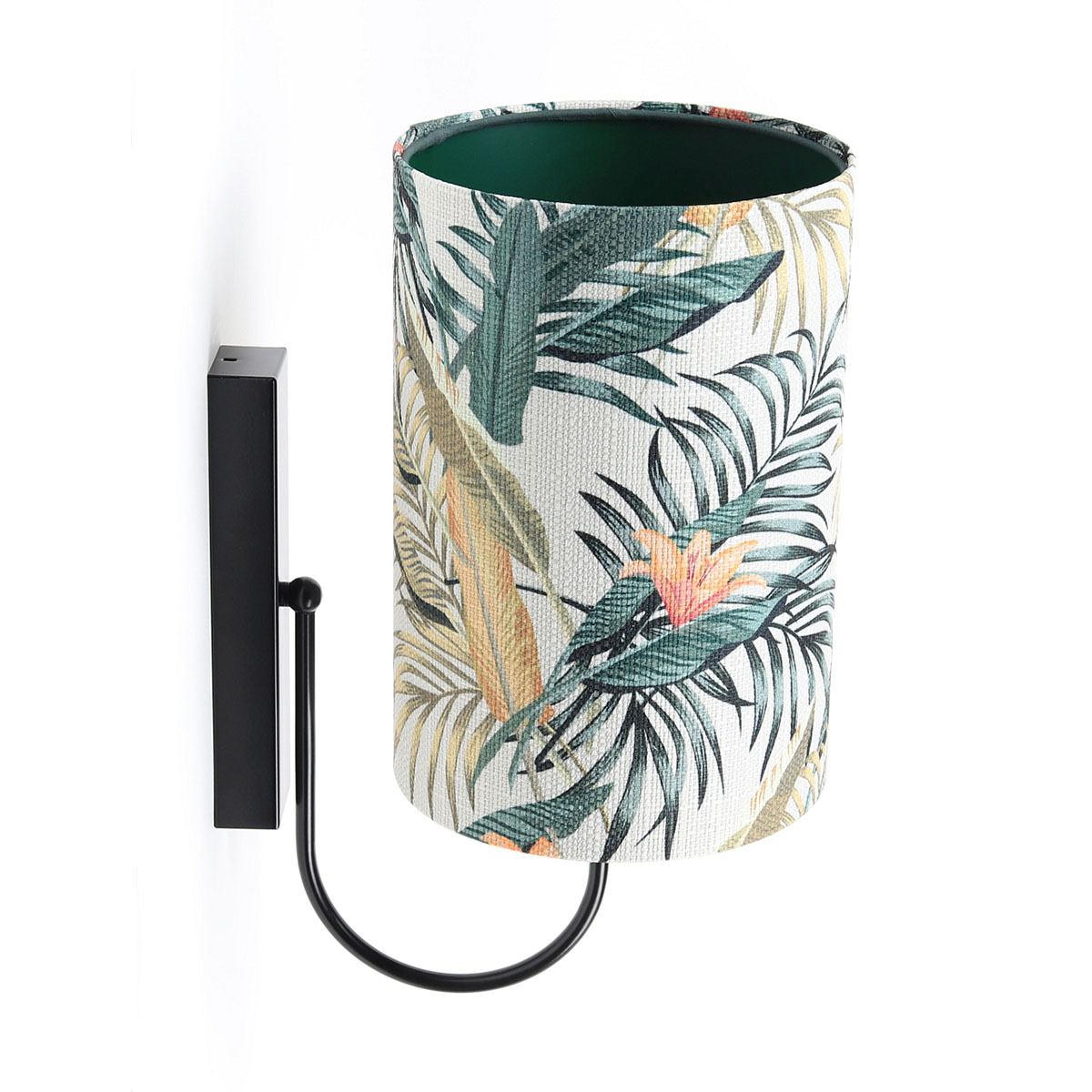 Wandleuchte Portland, Blumenmuster, H: 36 cm