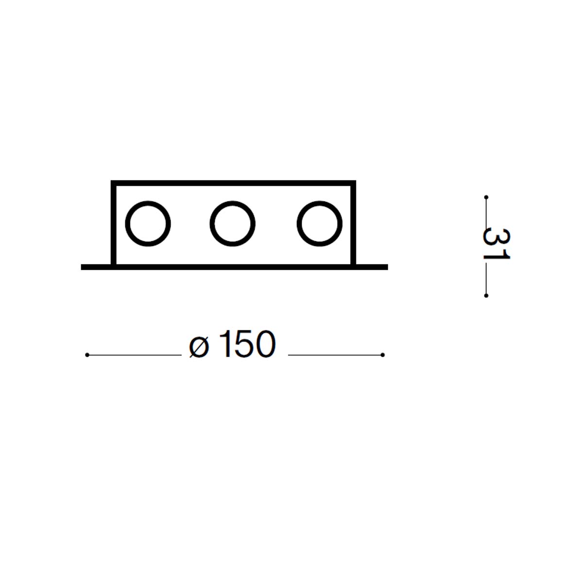 Lampen Baldachin magnetisch rund 8-fach Ø: 15 cm, H: 3,5 cm, Kupfer