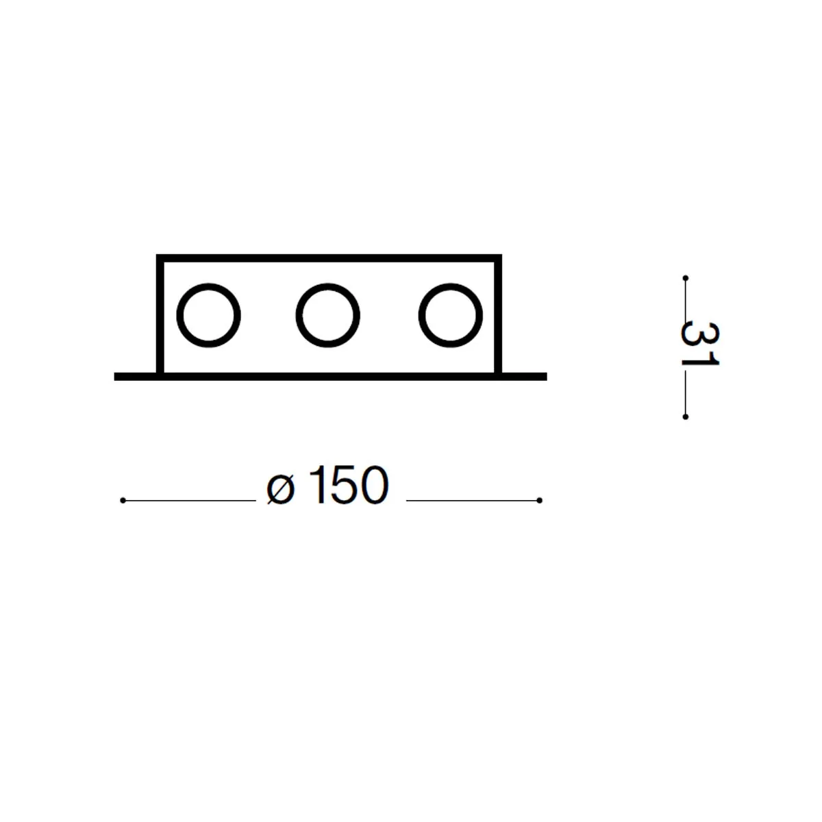Lampen Baldachin magnetisch rund 8-fach Ø: 15 cm, H: 3,5 cm, Kupfer