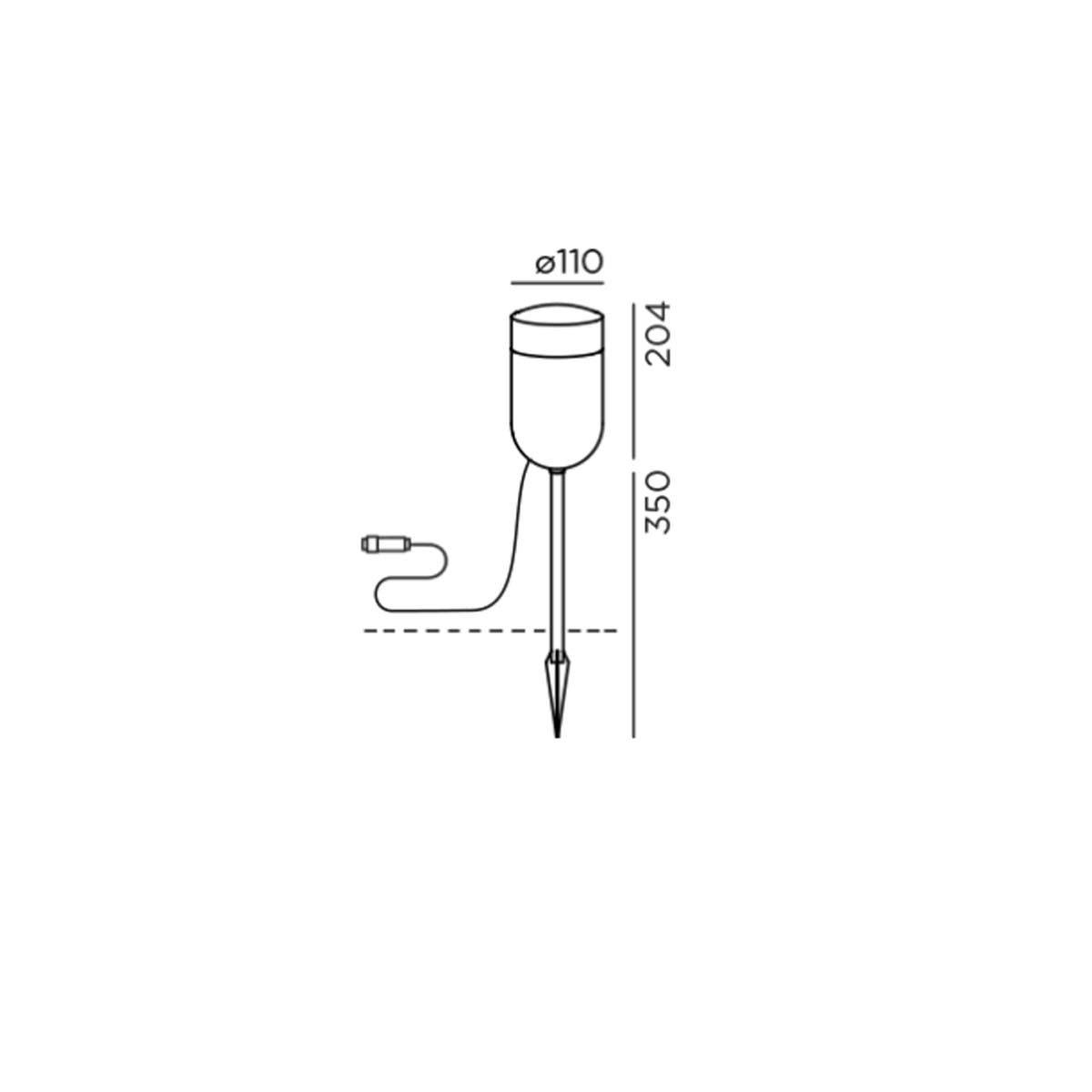 bik.4 spike Erdspießleuchte, Connect, H: 55,4 cm, Deep Black