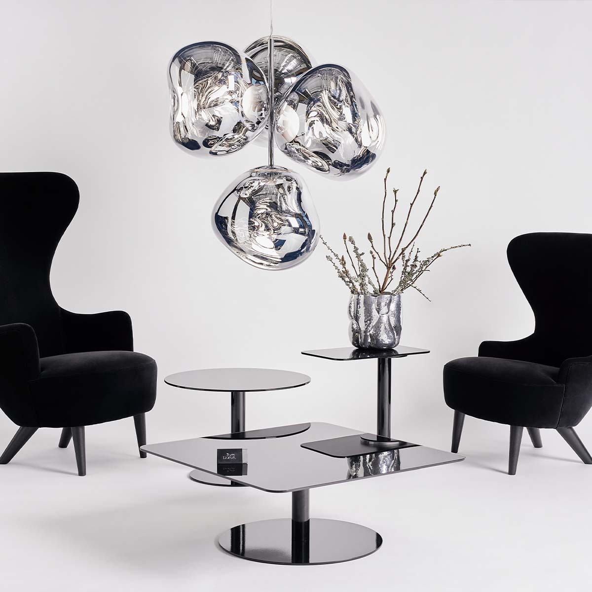 Tom Dixon Melt Small LED Chandelier, 4-flammig, Bronze, Gold, B: 98 cm, H: 103 cm