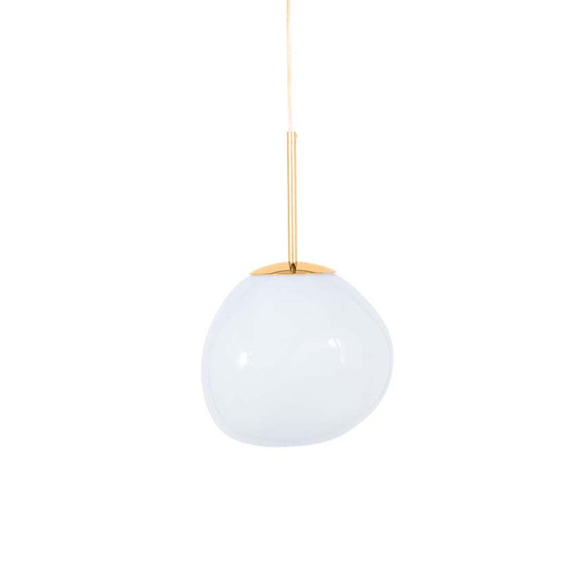 Tom Dixon Melt Mini LED Pendelleuchte, Opal, Gold, Ø: 28 cm, LED Tom Dixon Melt Mini ES Pendelleuchte, Opal, Gold, Ø: 28 cm, Retrofit