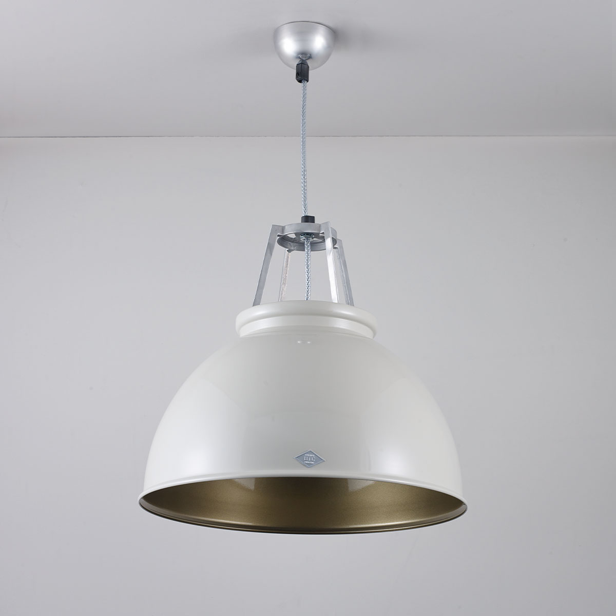 Titan Size 3 Pendelleuchte, Ø: 45,5 cm, Kittgrau, Innen Bronze