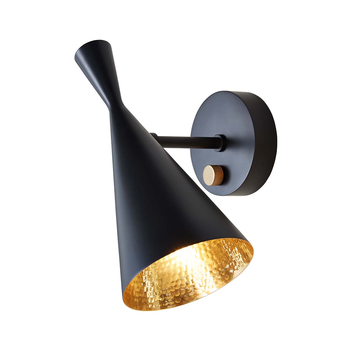 Tom Dixon Beat Wandleuchte, B: 13 cm, H: 28,5 cm, Schwarz