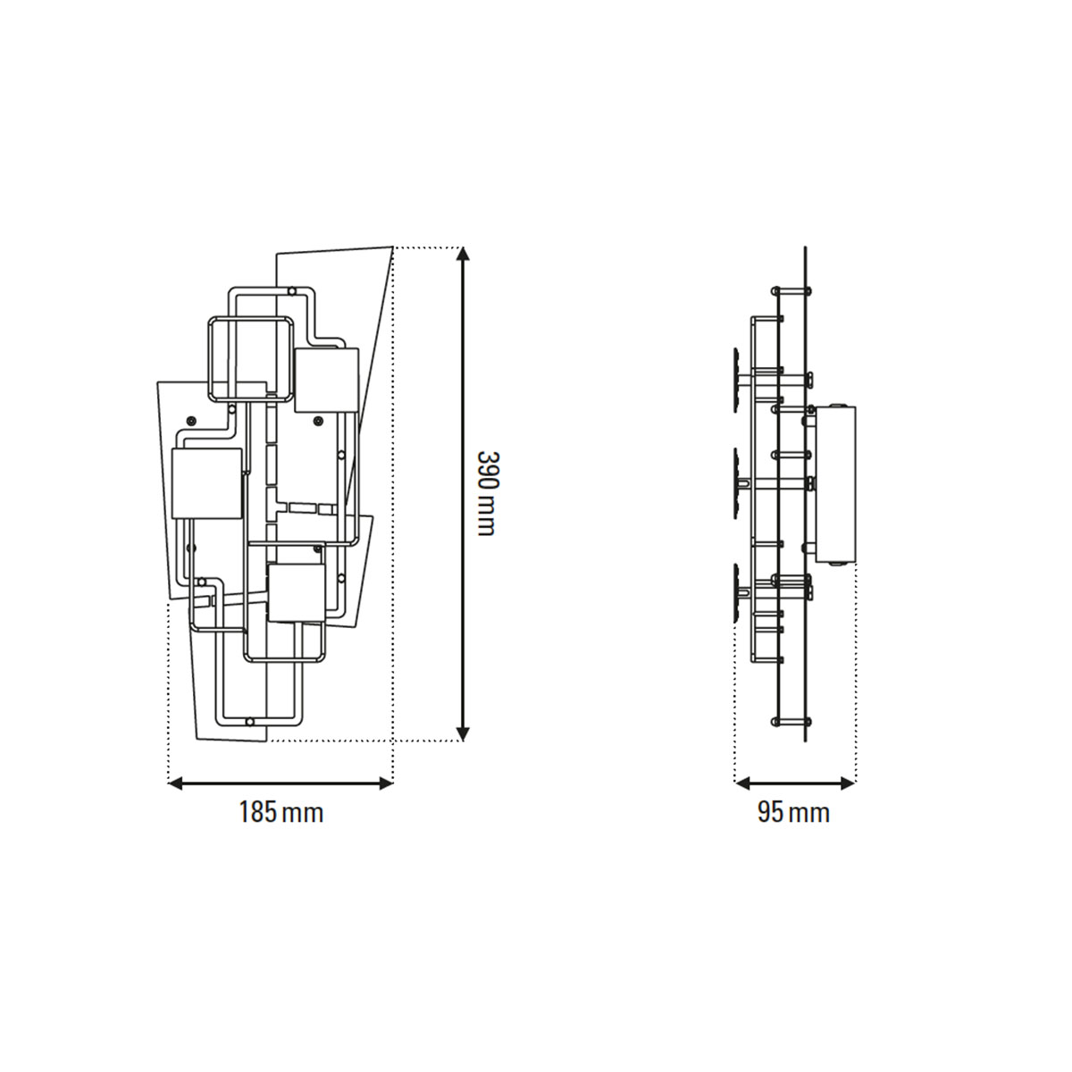 Technische Zeichnung DCW Editions Map 2 Wall Wandleuchte, H: 39 cm
