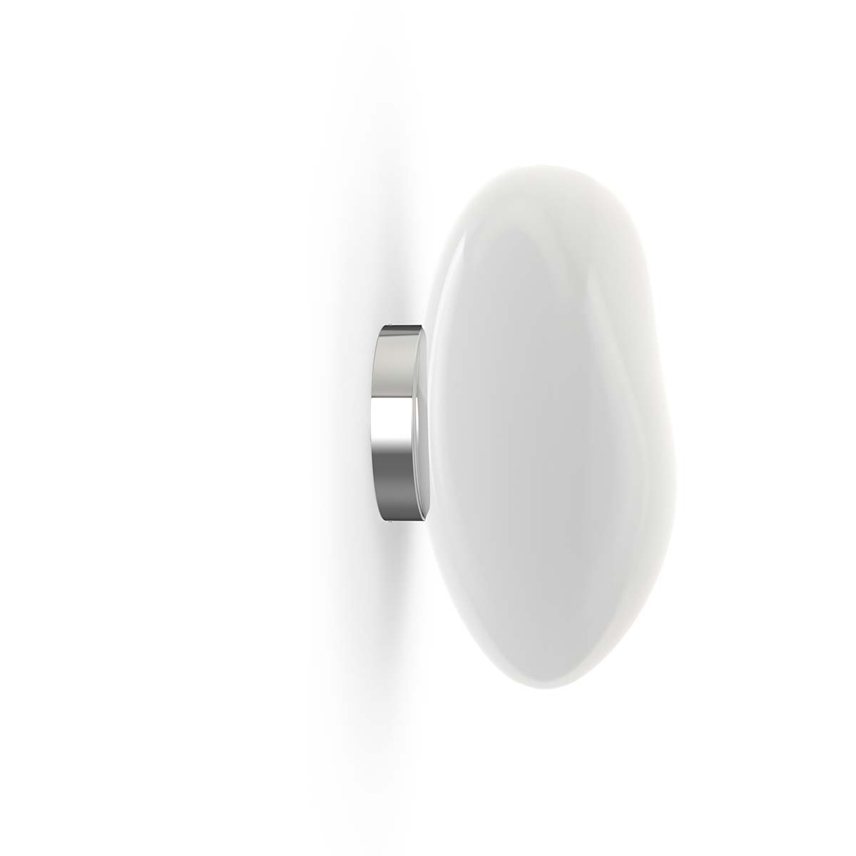 Tom Dixon Melt Surface Mini LED Wandleuchte, Opal, Silber, B: 30 cm, H: 29 cm