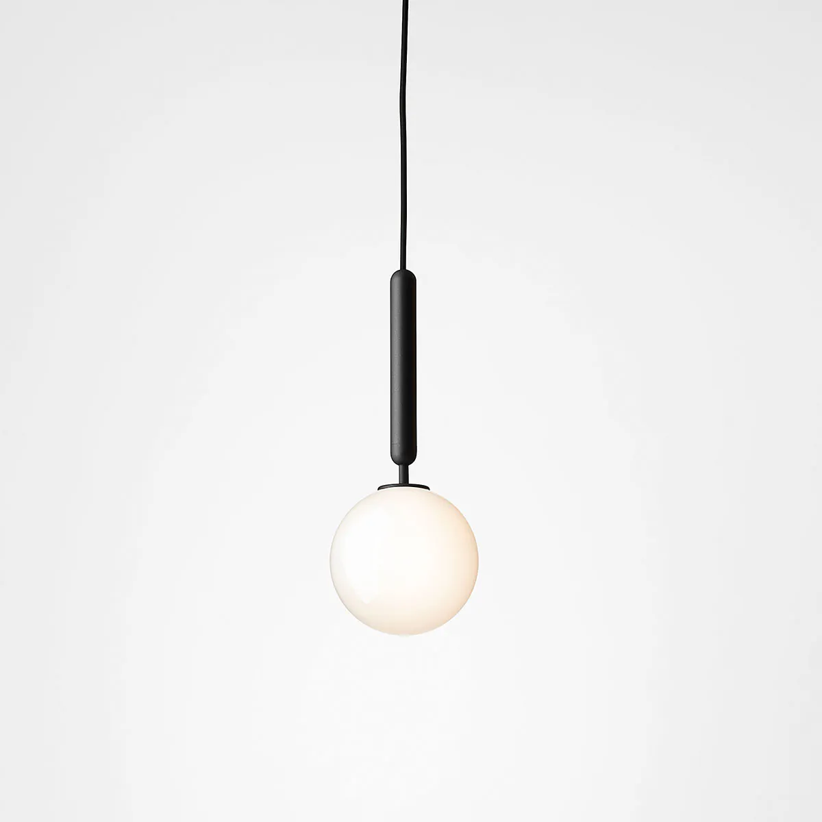 Miira 1 Pendelleuchte, Ø: 14 cm, Steingrau, Opalglas