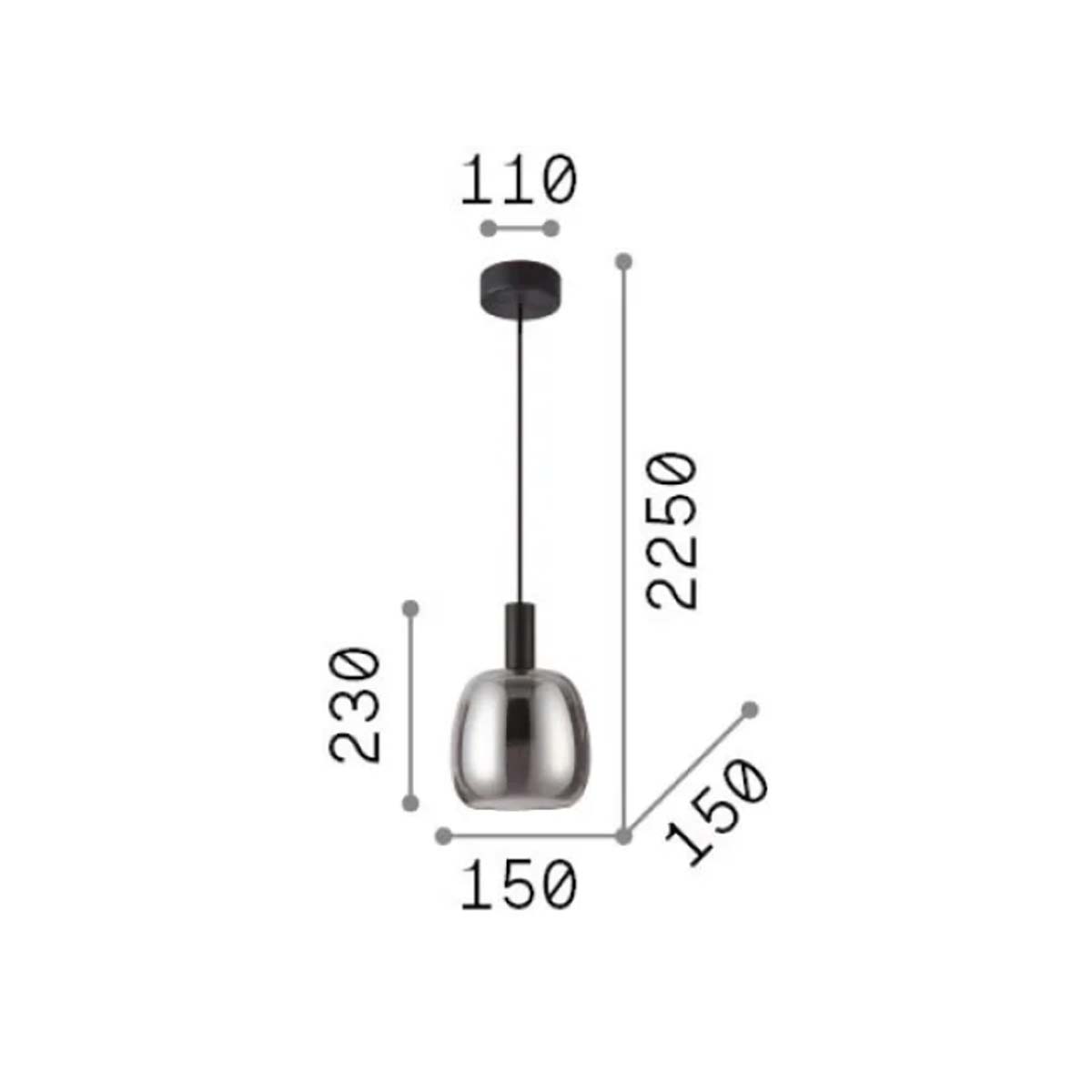 Coco-1 SP Pendelleuchte Ø: 15 cm, H: 23 cm Coco-3 SP Pendelleuchte Ø: 15 cm, H: 25 cm