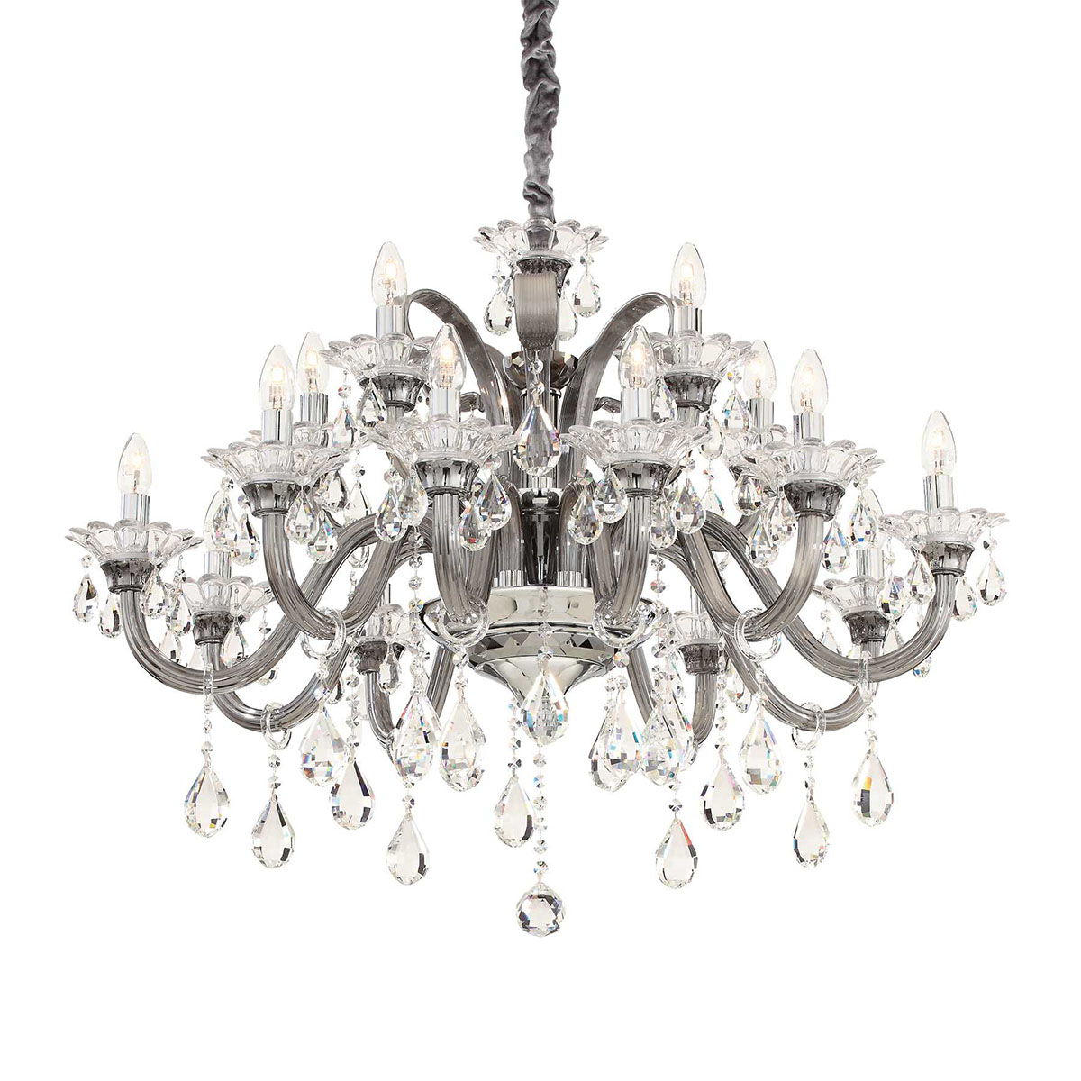 Colossal SP15 Kristallglas Kronleuchter 15-flammig, Grau, Ø: 95 cm
