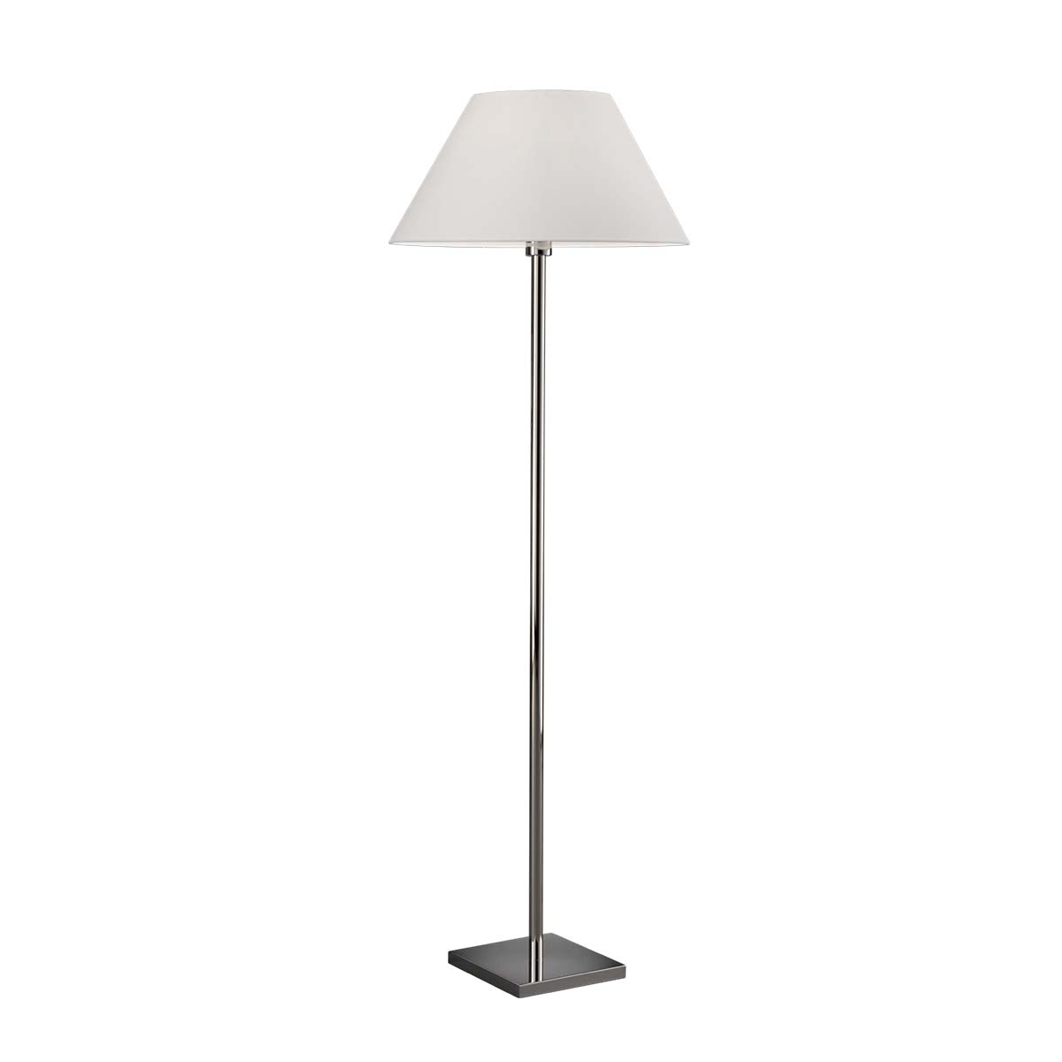 Baulmann Stehleuchte Nickel blank, Chintz naturweiß, H: 160 cm – Elegante Stehleuchte in der Farbe nickel blank mit konischem Schirm in der Farbe naturweiß Baulmann Stehleuchte Nickel blank, Chintz naturweiß, H: 160 cm – Elegante Stehleuchte in der Farbe nickel blank mit konischem Schirm in der Farbe naturweiß