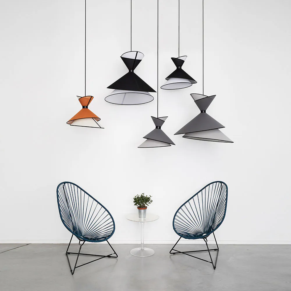 Kimono Pendelleuchte L Ø: 50 cm, Schwarz / Weiß- Ausstellungsstück Kimono Pendelleuchte L Ø: 50 cm, Schwarz / Weiß- Ausstellungsstück