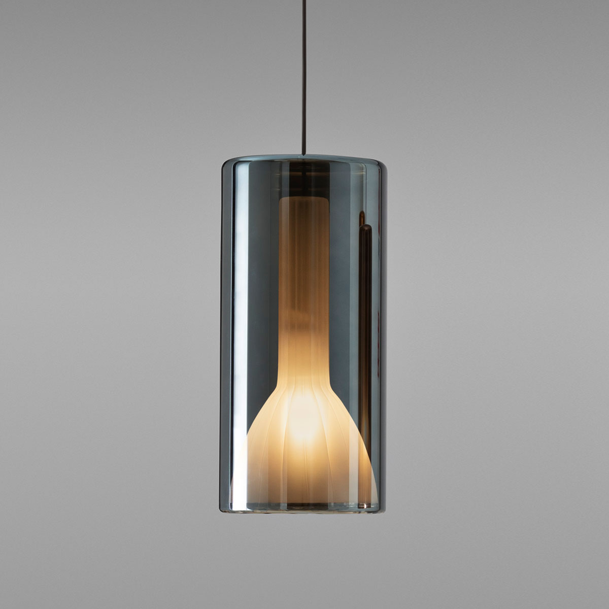 Penta Light Lit 1912-23 Large Pendelleuchte Hängelampe – Glasleuchte in Blau Glas, ästhetische Formsprache, warmes Licht, ideal für das Wohnzimmer, ideal über Esstisch, Küche oder Wohnzimmer