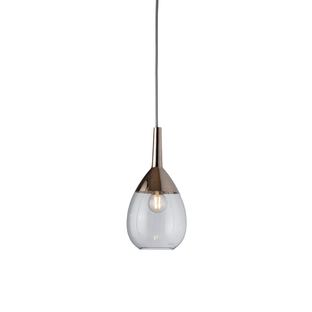 Lute Pendelleuchte S Ø 14 cm, Clear, Platinum