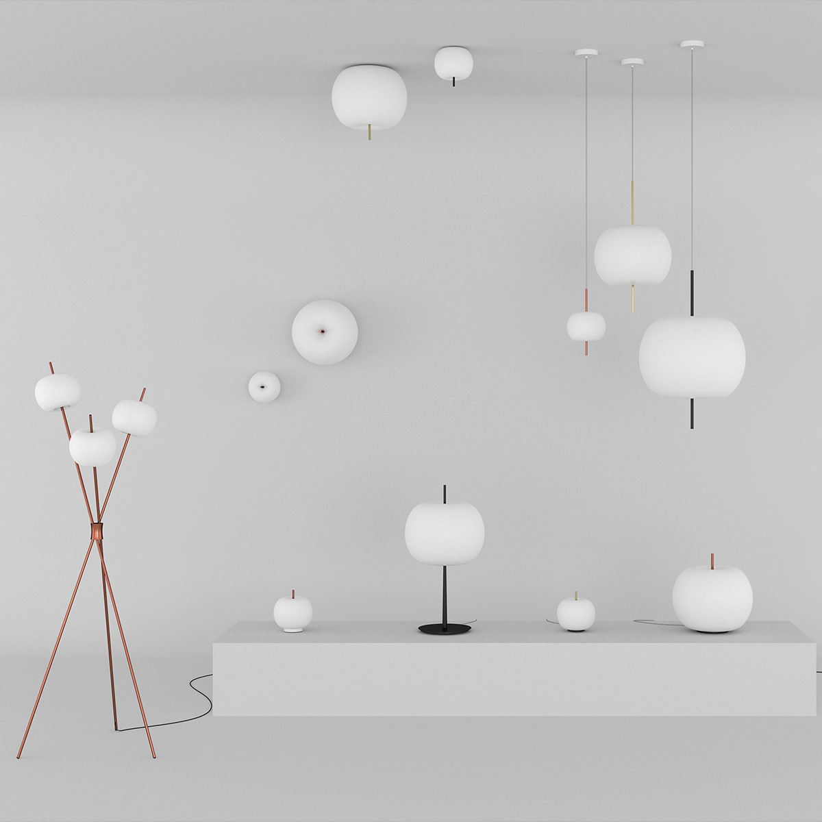 Kushi XL Deckenleuchte, Ø: 43 cm, Kupfer