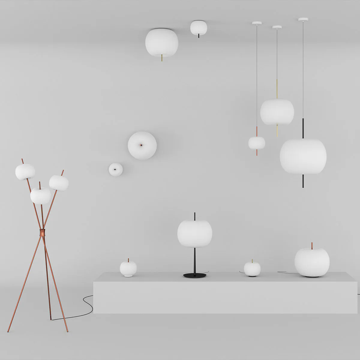 Kushi XL Deckenleuchte, Ø: 43 cm, Kupfer