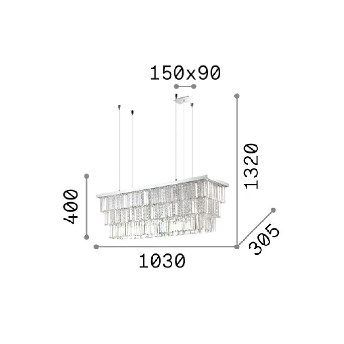 Martinez SP8 Kronleuchter, Chrom