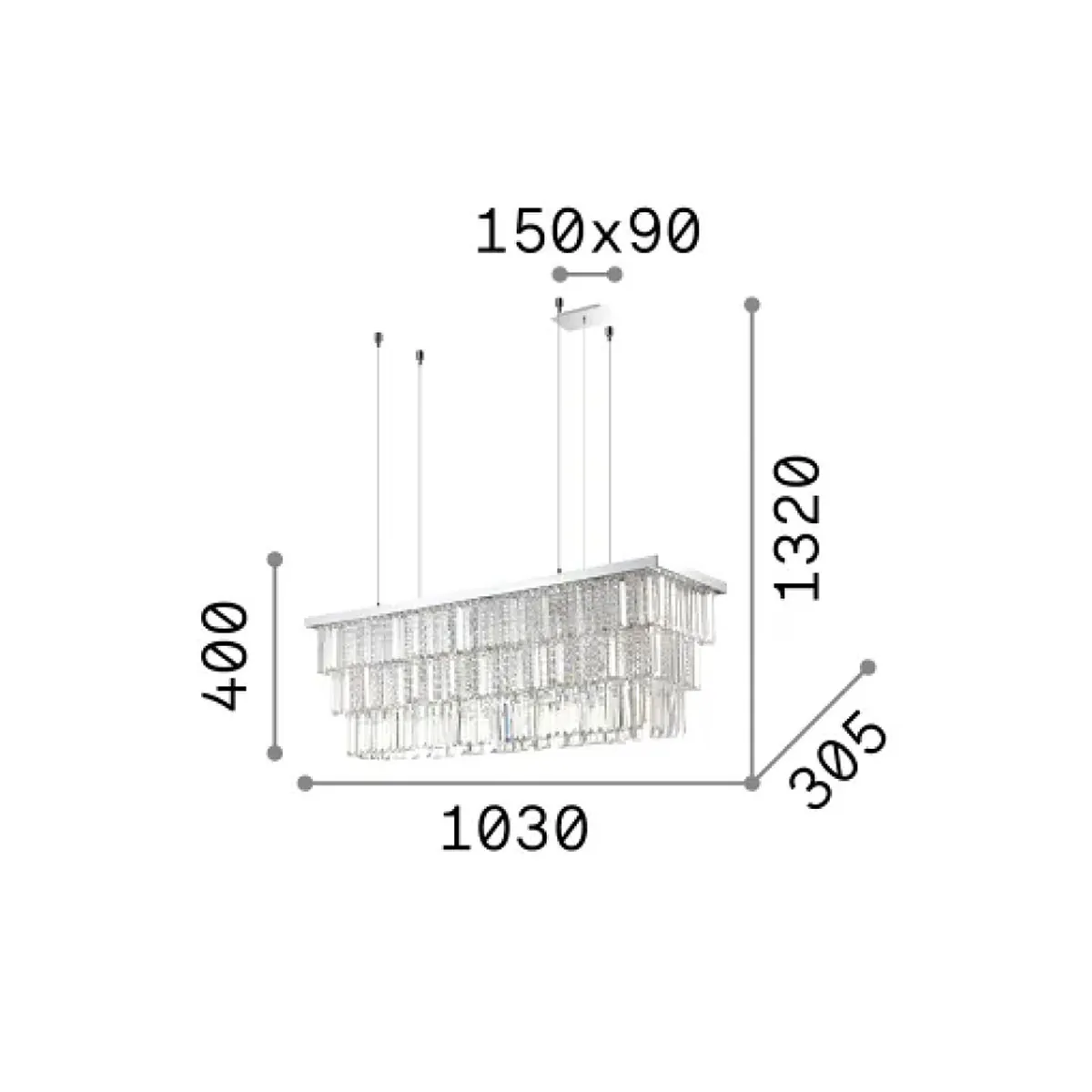 Martinez SP8 Kronleuchter, Chrom